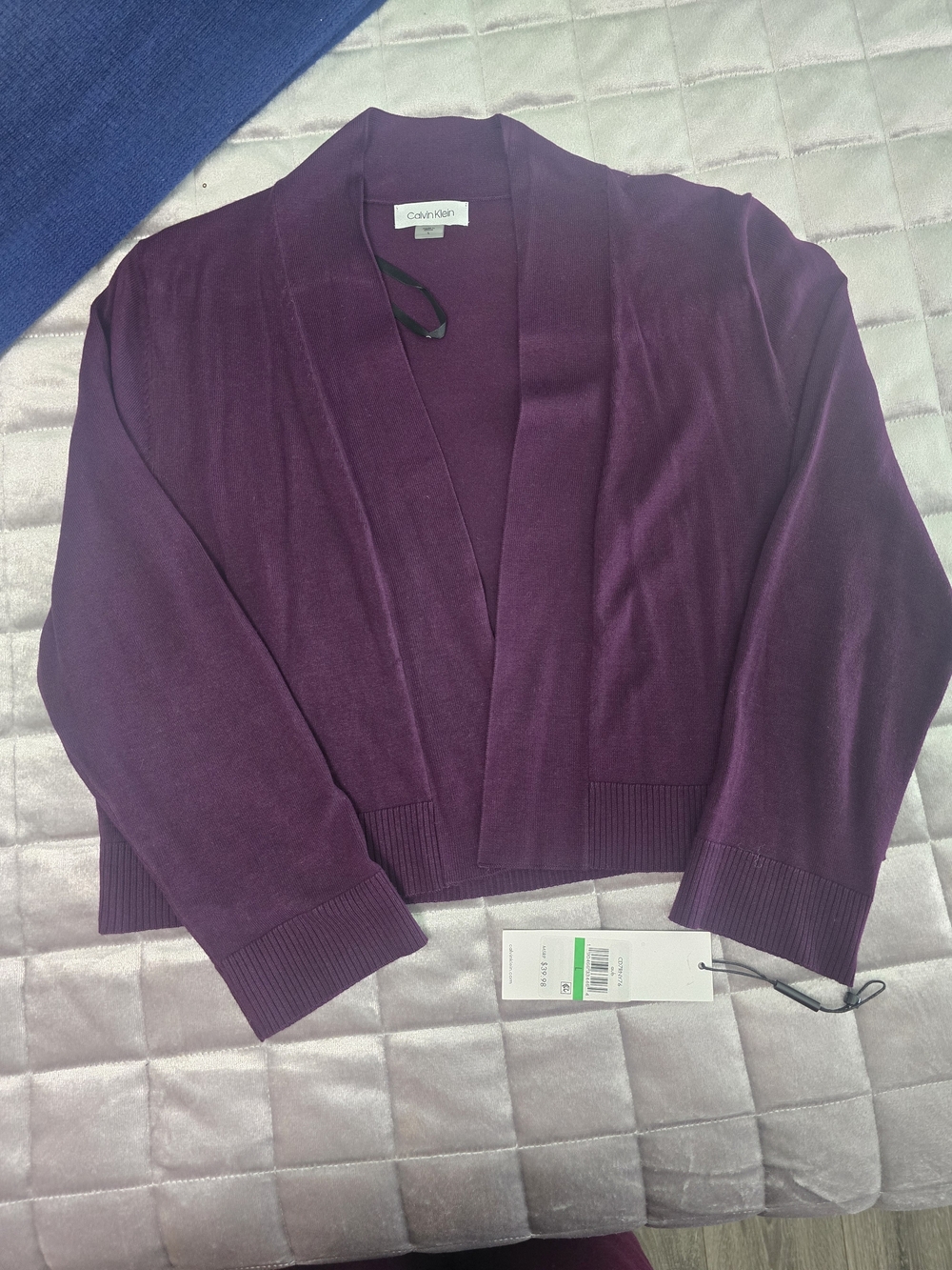 Calvin Klein Purple Open-Front Women’s Cardigan Sweater